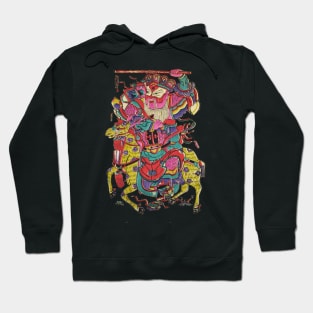 Samurai on horse v2 drawing Hoodie